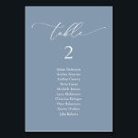 Dîner mariage, Carte de siège moderne<br><div class="desc">Dîner mariage Table d'hôtes Carte de tableau,  moderne Classy romantique bleu poussiéreux thème. Customisez le texte et / ou retirez et remplissez avec votre thème de la fête de mariage.</div>