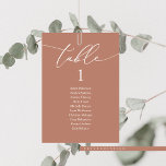 Dîner mariage, Carte de siège moderne<br><div class="desc">Dîner mariage Table d'hôtes Carte de tableau,  Moderne Classy calligraphie romantique en terre cuite thème marron. Customisez le texte et / ou retirez et remplissez avec votre mariage la couleur correspondante.</div>