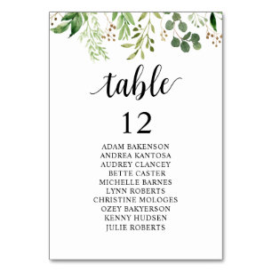 Dîner mariage, Carte De Sièges, Verdure