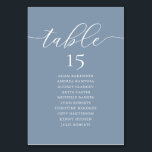 Dîner mariage, Carte Romance Guest Seest Chart,<br><div class="desc">Dîner mariage Carte de tableau de la table d'hôtes,  moderne Romance Dusty Blue thème. Customisez le texte et / ou retirez et remplissez avec votre thème de mariage.</div>