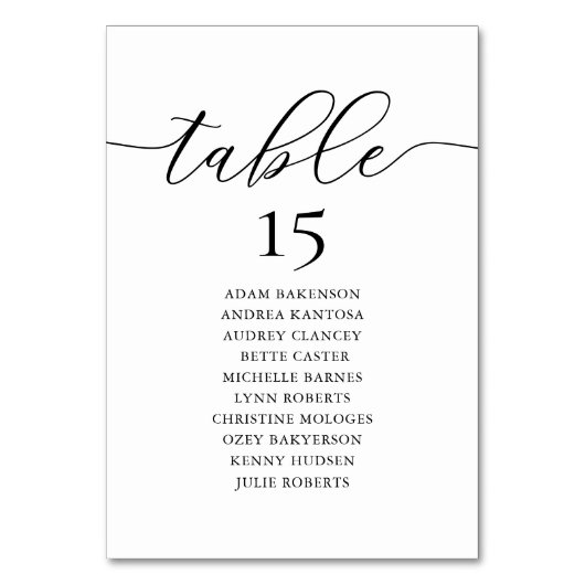 Dîner mariage, Carte Romance Guest Seest Chart, (Dos)