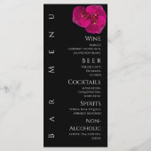 Dîner mariage et menu du bar-Fuchsia Orchidées- (Dos)