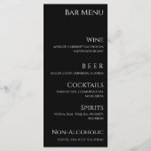 Dîner mariage et menu du bar-noir et blanc- (Dos)