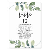 Dîner mariage, Eucalyptus Invités Sièges Carte Ta (Dos)