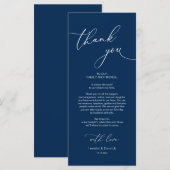 Dîner mariage Lieu Cadre Carte de remerciements (Devant / Derrière)