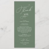 Dîner mariage Lieu Cadre Carte de remerciements (Devant)