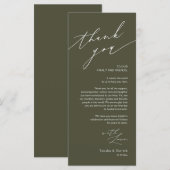 Dîner mariage Lieu Cadre Carte de remerciements (Devant / Derrière)