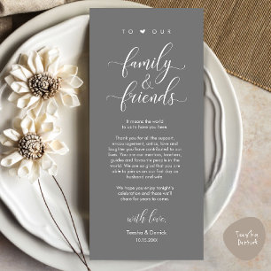 Dîner mariage Lieu Cadre Carte de remerciements