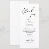 Dîner mariage Lieu Cadre Carte de remerciements (Devant / Derrière)