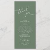 Dîner Mariage moderne Cadre Carte de remerciements (Devant)