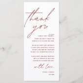 Dîner Mariage moderne Cadre Carte de remerciements (Devant)
