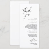 Dîner Mariage moderne Cadre Carte de remerciements (Devant / Derrière)