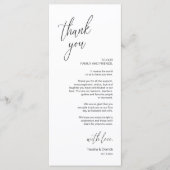 Dîner Mariage moderne Cadre Carte de remerciements (Devant)