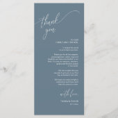 Dîner Mariage moderne Cadre Carte de remerciements (Devant)