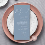 Dîner Mariage moderne Cadre Carte de remerciements<br><div class="desc">Appréciez la touche de finition parfaite de votre réception de mariage - notre élégant Merci bleu Mariage bleu poussiéreux Cartes de réglage, avec titre de carte "Merci"! Conçues pour express votre appréciation sincère de la présence de chaque invité lors de votre journée spéciale, ces cartes sont le moyen idéal d'ajouter...</div>