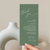 Dîner Mariage moderne Cadre Carte de remerciements