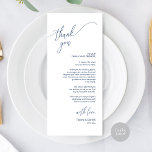 Dîner Mariage moderne Cadre Carte de remerciements<br><div class="desc">C'est le script romantique Modern, en police bleu marine classe, Place Setting Thank You Cards. Partagez l'amour et montrez votre appréciation à vos invités, quand ils s'assoient à leur siège et lisent ce charmant remerciement personnalisé vous place la carte de réglage. C'est une façon merveilleuse de commencer votre fête spéciale...</div>