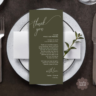Dîner Mariage moderne Cadre Carte de remerciements