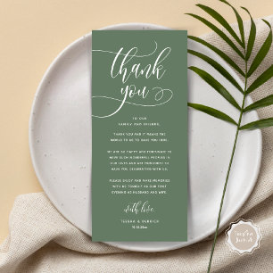 Dîner Mariage moderne Cadre Carte de remerciements