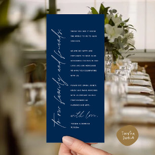 Dîner Mariage moderne Cadre Carte de remerciements