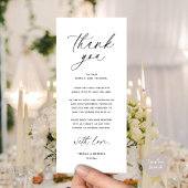 Dîner Mariage moderne Cadre Carte de remerciements