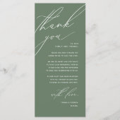 Dîner Mariage moderne Cadre Carte de remerciements (Devant)