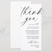 Dîner Mariage moderne Cadre Carte de remerciements (Devant / Derrière)