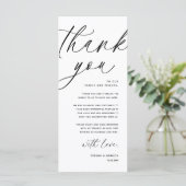Dîner Mariage moderne Cadre Carte de remerciements (Debout devant)