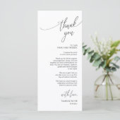 Dîner Mariage moderne Cadre Carte de remerciements (Debout devant)