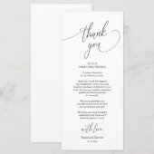 Dîner Mariage moderne Cadre Carte de remerciements (Devant / Derrière)