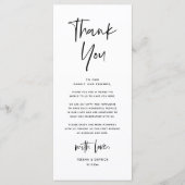 Dîner Mariage moderne Cadre Carte de remerciements (Devant)