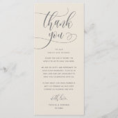 Dîner Mariage moderne Cadre Carte de remerciements (Devant)