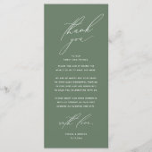 Dîner Mariage moderne Cadre Carte de remerciements (Devant)