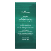 Dîner mariage moderne vert foncé. Menu Emerald (Devant)