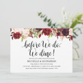 Dîner-Mariage Rustic Burgundy Invitation (Debout devant)