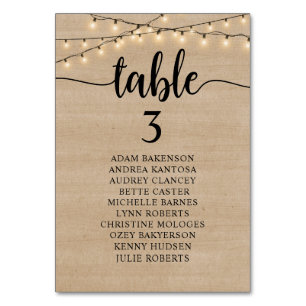 Dîner mariage, Rustic Kraft, Carte des places des