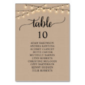 Dîner mariage, Rustic Kraft Invités Carte de siège (Dos)