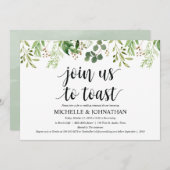 Dîner-Mariage rustique vert Invitations (Devant / Derrière)