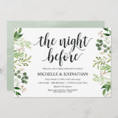 Dîner-Mariage rustique vert Invitations (Devant / Derrière)