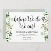 Dîner-Mariage rustique vert Invitations (Devant / Derrière)