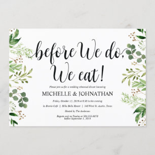 Dîner-Mariage rustique vert Invitations