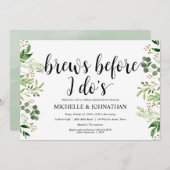 Dîner-Mariage rustique vert Invitations (Devant / Derrière)