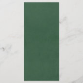 Dîner mariage vert élégant rose blanche Menu (Dos)
