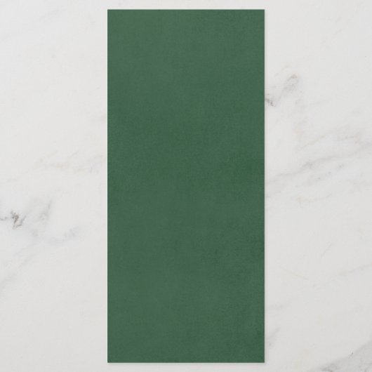 Dîner mariage vert élégant rose blanche Menu (Dos)