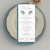 Dîner Mariage vert Forêt Carte menu
