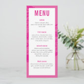 DINER MENU modern sierlijk bloemig  roze (Staand voorkant)