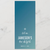 DÎNER MENU moderne étoile bleu ment ombre dégradé (Dos)