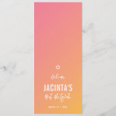 DÎNER MENU moderne étoile rose jaune foncé dégradé (Dos)