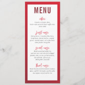 DÎNER MENU moderne étoile rouge dégradé bordeaux (Devant)