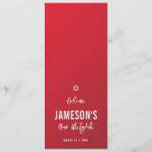 DÎNER MENU moderne étoile rouge dégradé bordeaux (Dos)